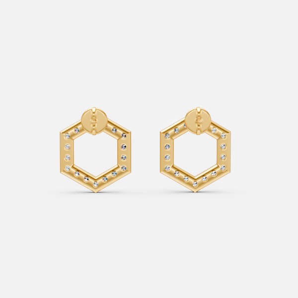 Luxe Hexagon Spark Lab Grown Diamond Earrings
